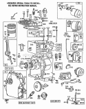 CylinderPistonMufflers Diagram and Parts List for  Briggs and Stratton Engine